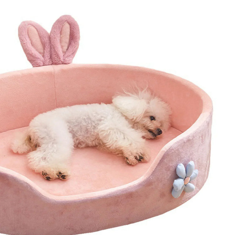Pink Pet Bed Detachable Washable Dog Sleeping Bed Soft Comfortable Warm Cat Bed for Four Seasons