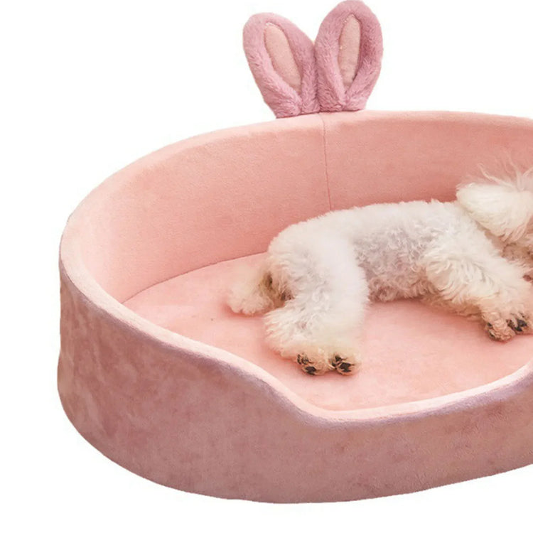 Pink Pet Bed Detachable Washable Dog Sleeping Bed Soft Comfortable Warm Cat Bed for Four Seasons