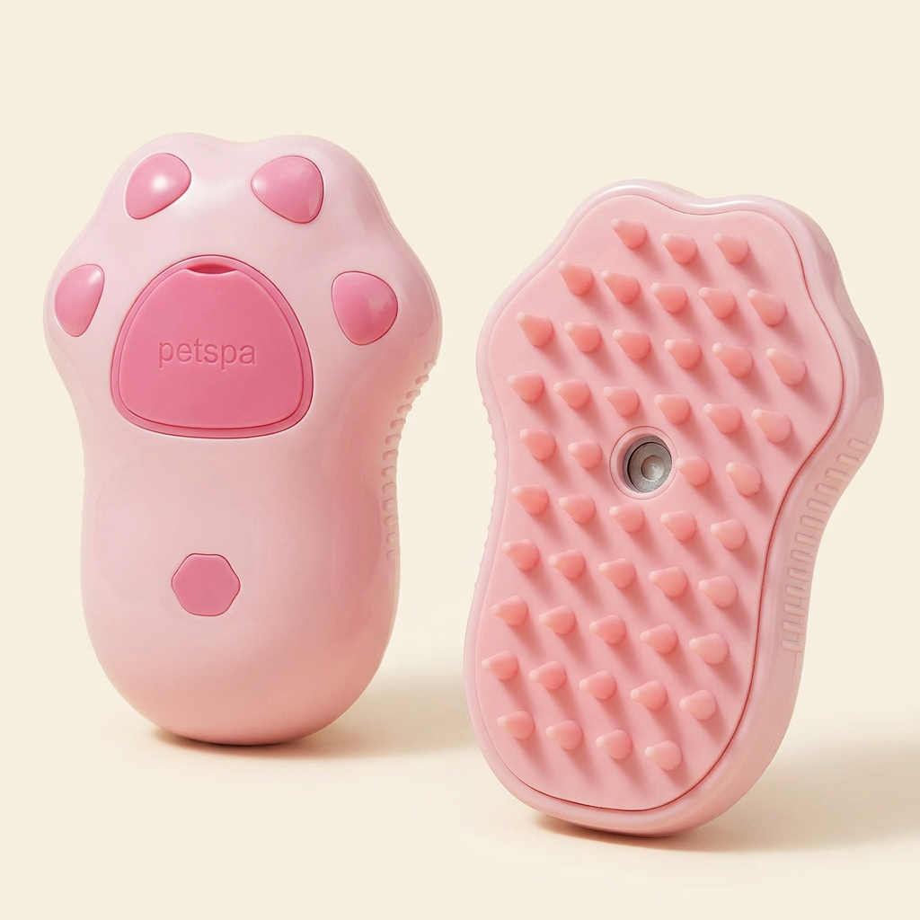 Pink paw brush on cream